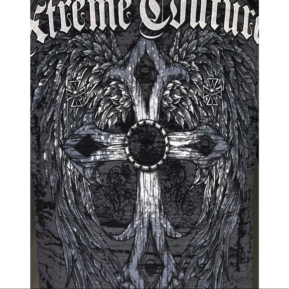 Xtreme Couture by Affliction Men's Zip up Hoodie SUPERIOR HEIST Biker Cross $88 - Picture 11 of 12